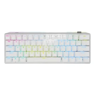 Corsair K70 PRO MINI - Mini Wired, Wireless, Bluetooth Wireless Keyboard, Cherry MX Speed Silver Switches, RGB Backlit, Tenkeyless, White Color
