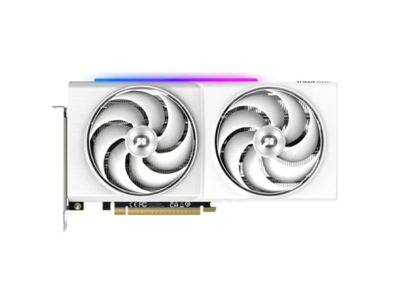 ONIX LUMI OC Intel Arc B580 12GB Graphics Card – Intel Arc B580 GPU, 12GB GDDR6, 192-bit Memory Bus, PCIe 4.0 x8, Dual Fan Cooling, ARGB Lighting, 260mm Length, 3x DisplayPort 2.1 + HDMI 2.1, 2740MHz Boost Clock, 203W Board Power, White/Silver - Featured Image