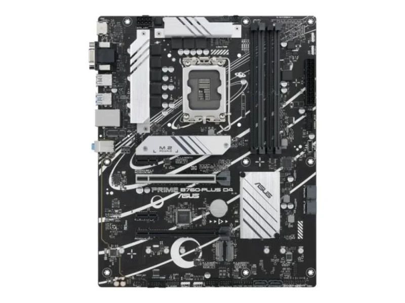 ASUS PRIME B760-PLUS D4 ATX Motherboard – Intel B760 Chipset, LGA1700 Socket, DDR4 Memory Support up to 5066 MT/s, PCIe 5.0 & PCIe 4.0 M.2, Realtek 2.5 Gb Ethernet, HDMI + DisplayPort + VGA Outputs, USB 3.2 Gen2x2 Type-C & Gen1, 4x SATA III, ATX Form Factor - Featured Image