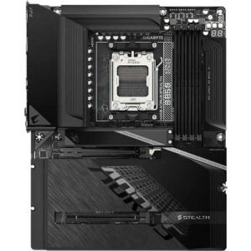 GIGABYTE B850 AORUS STEALTH AM5 ATX Motherboard – AMD B850 Chipset, AMD Socket AM5 Support (Ryzen 7000/8000/9000), DDR5-8200(OC) Dual Channel, 4x M.2 (2x PCIe 5.0 + 2x PCIe 4.0), Wi-Fi 7 (RTL8922AE), Realtek 5 GbE LAN, USB 3.2 Gen2x2 Type-C + Multiple USB Ports, HDMI 2.1, 7.1 Audio, ATX - Featured Image