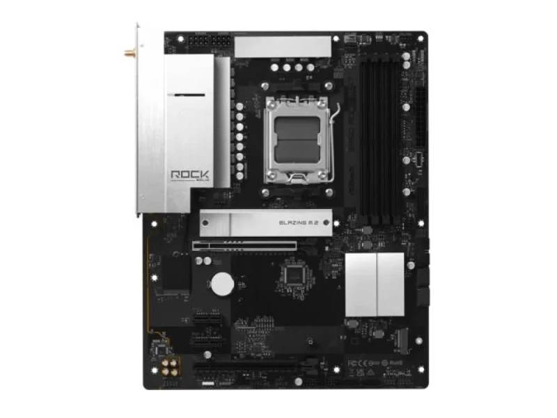 ASRock B850 Rock WiFi 7 AM5 ATX Motherboard – AMD B850 Chipset, AMD Socket AM5 Support, DDR5 Dual-Channel up to 8000+ MHz, PCIe 5.0 x16 & PCIe 4.0 x16, Wi-Fi 7 (802.11be) & Bluetooth 5.4, Realtek 2.5 Gb Ethernet, HDMI 2.1, 7.1 Audio, USB 3.2 Gen2x2 Type-C + Multiple USB Ports, ATX - Featured Image