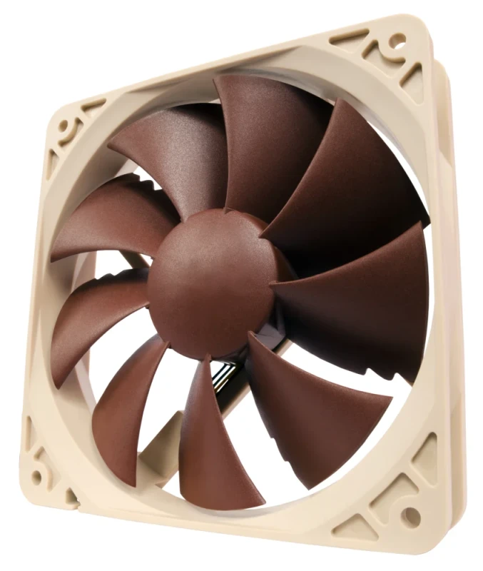 Noctua P12 PWM - Size120 mm, Airflow Side Panel, Noise Level12.6 - 19.8 dB External Volume, Brown Color - 120mm PWM fan, 12.6 - 19.8 dB, 900 - 1300 RPM, Brown Color - Featured Image