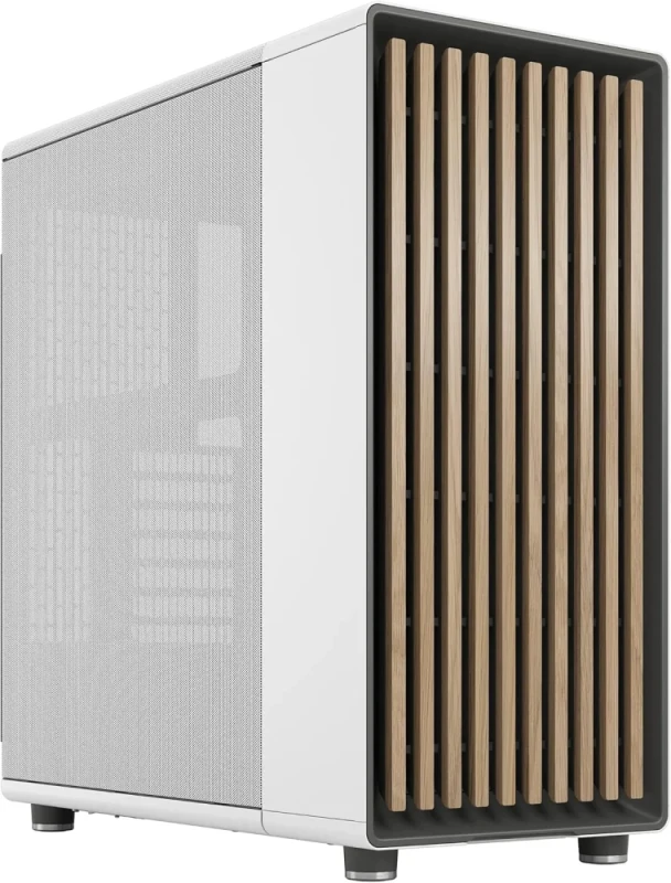 Fractal Design North Chalk White Mesh Mid-Tower ATX PC Case – Elegant Natural Oak & Mesh Ventilation, Supports ATX/mATX/Mini-ITX Boards, Up to 355 mm GPU, USB-C + USB-A I/O, Integrated Fan Hub, Dual 140 mm Fans Included & Optimized Airflow Performance for Gaming & Custom Builds - Featured Image