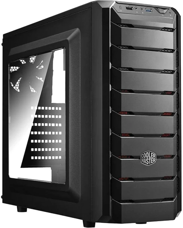 Cooler Master CMP-500 Mid-Tower ATX Gaming PC Case with Built-In Elite V3 600W Power Supply – Black Steel/Plastic Chassis, Left Transparent Side Panel, Supports ATX/Micro-ATX/Mini-ITX, 2x120 mm+1x120 mm Fans Included, Radiator Support (120/140/240 mm), Front USB 3.0 & USB 2.0 Ports – Budget Gaming Combo - Featured Image