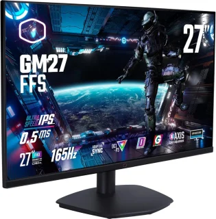 Cooler Master 27" FHD 165Hz Ultra-Speed IPS Gaming Monitor CMI-GM27-FFS-EK – 27" 1920x1080 Full HD Ultra-Speed IPS Panel, 165 Hz Refresh, 0.5 ms MPRT, HDR10, AMD FreeSync & NVIDIA G-SYNC Support, 2x HDMI 2.0 + 2x DP 1.4, Low Blue Light & Flicker-Free Eye-Care, Tilt & VESA 100x100
