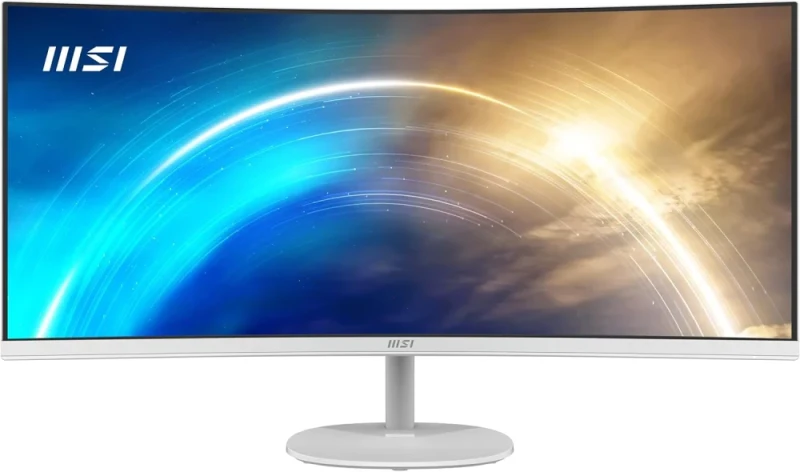 MSI PRO MP341CQW 34" Curved UWQHD VA Monitor – 34" 3440x1440 UltraWide 1500R VA Panel, 100 Hz Refresh, 1 ms MPRT, AMD FreeSync, Built-In Speakers, Anti-Flicker & Low Blue Light Eye-Care, 2x HDMI 2.0 & DisplayPort, Tilt Stand & VESA Mount – Productivity & Gaming Display - Featured Image