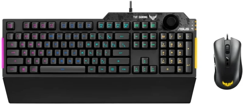 ASUS TUF Gaming CB02 Wired USB Gaming Keyboard & Mouse Combo – Full-Size K1 RGB Membrane Keyboard with 5-Zone Aura Sync Backlit, Dedicated Volume Knob, Spill-Resistant Frame & Detachable Wrist Rest + TUF Gaming M3 Wired RGB Optical Mouse with 7,000 DPI & 7 Programmable Buttons, Armoury Crate Support - Featured Image
