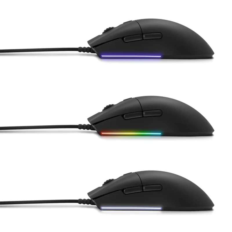 NZXT Lift Ambidextrous Optical Wired Gaming Mouse – Black Lightweight 67 g PixArt 3389 Sensor (up to 16,000 DPI), USB Paracord Cable, Omron Mechanical Switches, Ambidextrous Design, 500/1000 Hz Polling, RGB Skirt Lighting, CAM Software Custom Profiles, Compact 126.8 x 67.23 x 38.35 mm - Featured Image