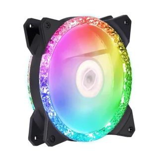 Cooler Master MasterFan MF120 Prismatic ARGB 120mm Case Fan – Tri-Loop Addressable RGB Lighting, 650–2000 RPM PWM, 55 CFM Airflow, 2.91 mmH₂O Static Pressure, Rifle Bearing, 4-Pin PWM & 3-Pin ARGB, 120x120x25 mm High-Performance Cooling Fan for PC Case & CPU Cooler