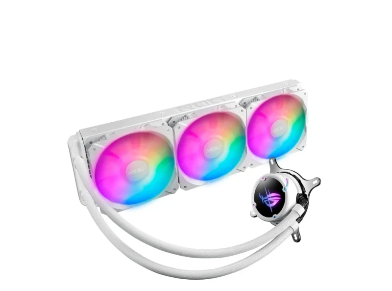 ASUS ROG Strix LC II 360 White ARGB (90RC00F2-M0UAY2) – 360 mm All-in-One Liquid CPU Cooler with Triple 120 mm ROG ARGB Radiator Fans (800–2500 RPM PWM, ~80.95 CFM), Aura Sync Addressable RGB, Aluminum Radiator (394x121x27 mm), Asetek Pump, Reinforced Tubing & Intel/AMD Socket Support Premium Gaming Cooling System - Featured Image