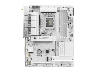ASRock B860 Challenger WiFi White ATX Motherboard, Intel B860 Chipset, LGA1851 for Intel Core Ultra Series, DDR5 8666+ (OC), PCIe 5.0 x16 + PCIe 4.0 x16, 4x SATA3, 3x M.2 (Gen5/Gen4), 2.5G LAN, Wi-Fi 7 & Bluetooth, HDMI, USB 3.2 Gen1/Type-C, Dual Antennas, White ATX Board