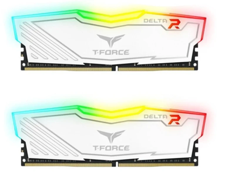 TEAMGROUP T-Force Delta RGB 32 GB - 2 x 16GB, DDR4 288-pin DIMM, 3600MT/s, CL18, White color - Featured Image