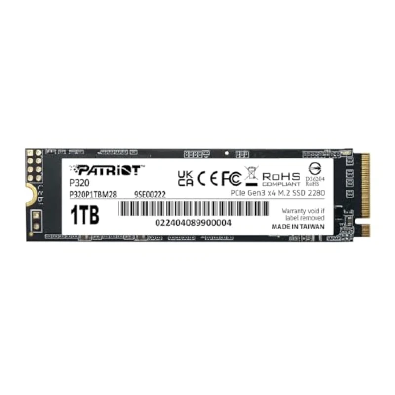 Patriot P320 - 1 TB SSD, M.2 PCIe 3.0 X4, M.2-2280 - Featured Image