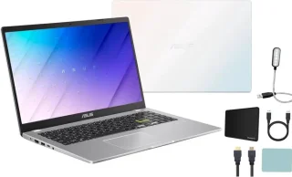 ASUS L510 15.6″ FHD Student Laptop – Intel Celeron N4020 up to 2.8 GHz, 4 GB DDR4 RAM, 128 GB eMMC Storage, 15.6″ 1920x1080 Display, Intel UHD Graphics, Backlit Keyboard, Wi-Fi 5 + Bluetooth 5.1, HDMI & USB-C Ports, HD Webcam, Windows 11 Home, White + Mazepoly Accessories