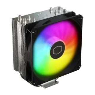 Cooler Master Hyper 212 Spectrum V3 ARGB CPU Air Cooler RR-S4NA-17PA-R1, 120mm PWM Fan 650–1750 RPM, 71.93 CFM Airflow, 4 Direct Contact Heat Pipes, Aluminum Heatsink, Intel LGA1700/1200/115X & AMD AM5/AM4 Compatible