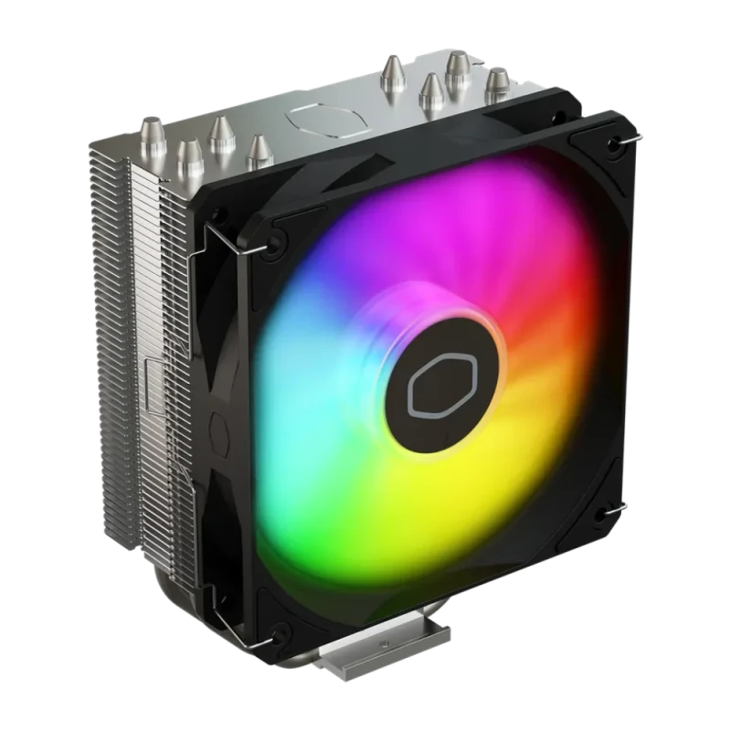 Cooler Master Hyper 212 Spectrum V3 ARGB CPU Air Cooler RR-S4NA-17PA-R1, 120mm PWM Fan 650–1750 RPM, 71.93 CFM Airflow, 4 Direct Contact Heat Pipes, Aluminum Heatsink, Intel LGA1700/1200/115X & AMD AM5/AM4 Compatible - Featured Image