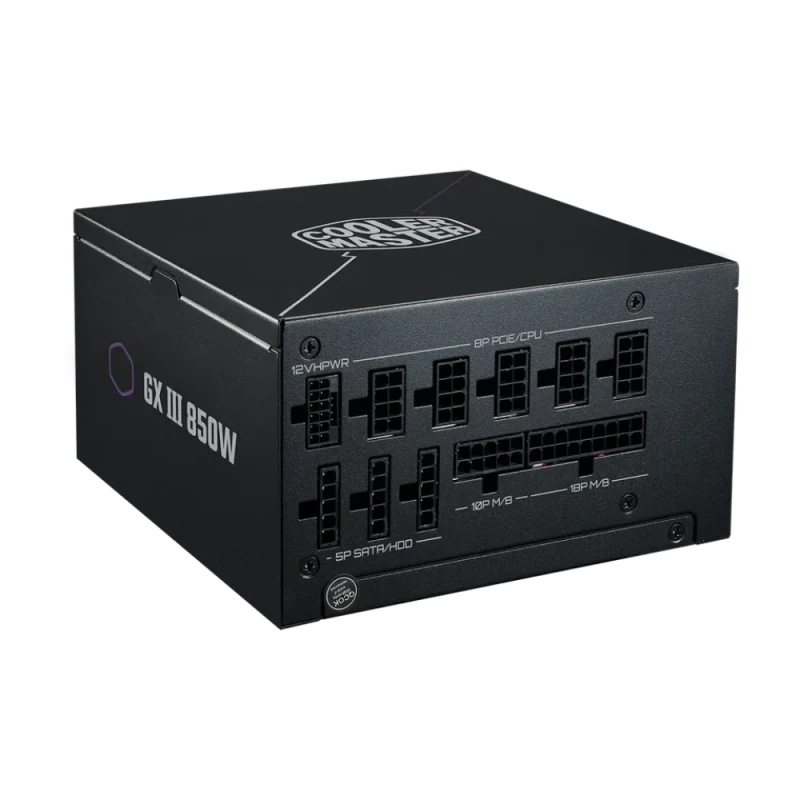 Cooler Master Elite Gold 850W ATX 12V Ver. 3.1 Fully Modular Power Supply MPX-8505-AFAG-BEU, 80 Plus Gold Efficiency, ATX 3.1 & PCIe Gen5.1 Ready, Active PFC, 120 mm Rifle Bearing Fan, Flat Modular Cables, Black PSU for Gaming & High-Performance PCs - Featured Image