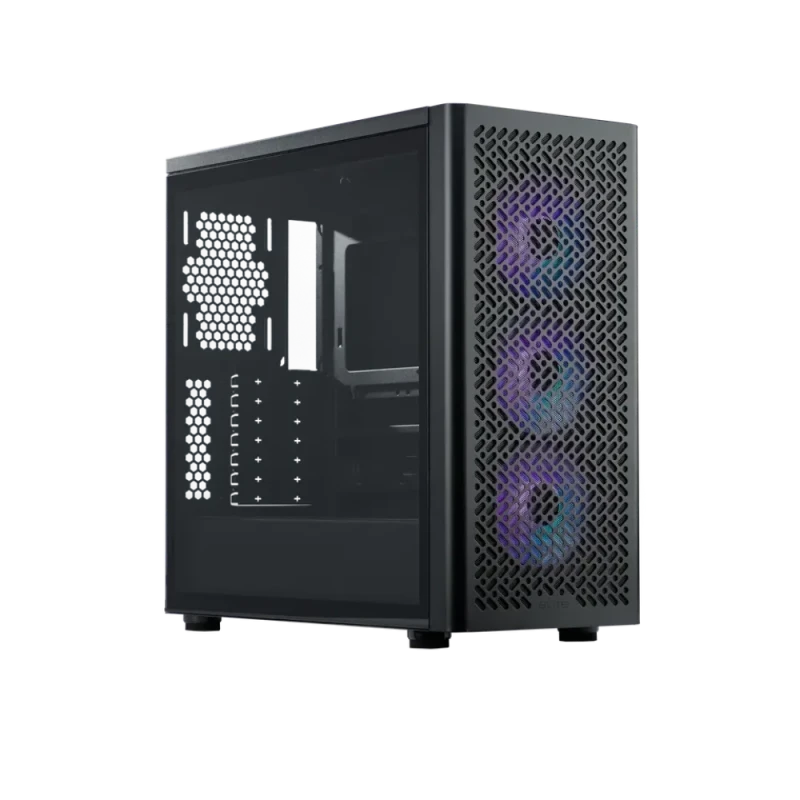 Cooler Master Elite 502 ATX Mid Tower PC Case (E502-KGNN-S00) – Tempered Glass Side Panel, Mesh Front Airflow, 3x 120mm ARGB Fans, USB 3.2 Gen1 Type-A & Type-C, Supports E-ATX/ATX/mATX/ITX, 420mm Radiator Support, 410mm GPU Clearance, Black - Featured Image