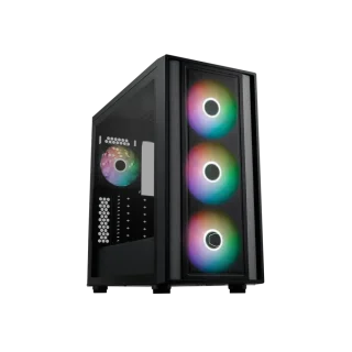 Cooler Master MasterBox 600 ARGB ATX Mid Tower PC Case (MB600-KGNN-S00) – Tempered Glass Side Panel, Mesh Front Panel, 3x 140mm ARGB Front Fans + 1x 120mm Rear Fan, USB-C 3.2 Gen2 & Dual USB-A 3.2, Supports E-ATX/ATX/mATX/ITX, 410mm GPU Clearance, 170mm CPU Cooler Clearance, 420mm Radiator Support