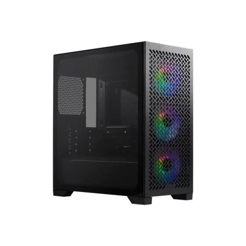 Cooler Master Elite 302 Black Micro-ATX Mini Tower PC Case (E302-KGNN-S00) – Tempered Glass Side Panel, Mesh Front Panel, 3x 120mm ARGB Fans, USB 3.2 Gen1 Type-A & Type-C, Supports mATX/Mini-ITX, 365mm GPU Clearance, 163.5mm CPU Cooler Clearance, 360mm Radiator Support, Dust Filters - Featured Image
