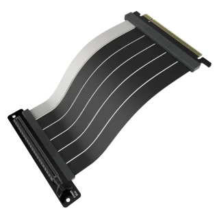 Cooler Master MasterAccessory PCIe 4.0 x16 Riser Cable 200mm (MCA-U000C-KPCI50-200) – PCI-E x16 Male to 90° Female, 30AWG Tinned Copper Wires, EMI Shielded, Gold-Plated Contacts, Flexible TPE Sleeving, Protective ABS Casing, Vertical GPU Mount Compatible