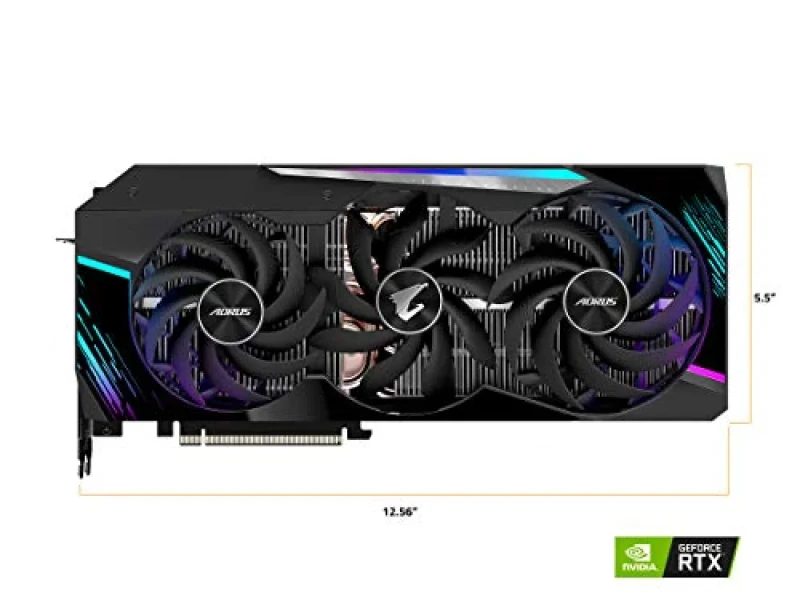 Gigabyte AORUS MASTER GeForce RTX 3080 10GB GDDR6X Graphics Card – WINDFORCE 3X Triple-Fan Cooling, Boost Clock up to 1845MHz, 320-bit Memory, PCIe 4.0 x16, 3x DisplayPort 1.4a + 2x HDMI 2.1, RGB Fusion with LCD Edge Display, 319mm Large 3.5-Slot GPU - Featured Image