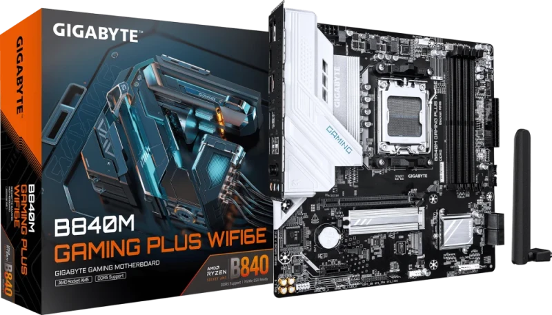 Gigabyte B850M EAGLE WiFi7 AM5 Micro-ATX Motherboard – AMD B850 Chipset, DDR5-8200(OC) Support, AM5 Socket for Ryzen 7000/8000/9000 Series, PCIe 5.0 x16 + PCIe 3.0 x16, 2x M.2 Slots with Thermal Guard, Wi-Fi 7 & 2.5 GbE LAN, USB 3.2 Gen2 Type-C, Dual DisplayPorts + HDMI, Smart Fan 6 - Featured Image