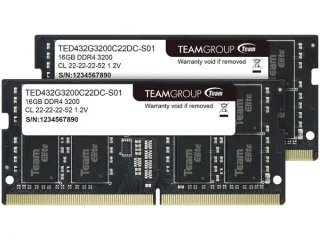 TEAMGROUP Elite 32 GB - 2 x 16GB, DDR4 288-pin DIMM, 3200MT/s, CL22, Black color