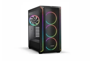 be quiet! Shadow Base 800 FX Mid Tower PC Case - Black, ATX/E-ATX Support, 430mm GPU Clearance, 420mm Radiator Support, 4x140mm ARGB Fans Included, High Airflow Design, Tempered Glass, USB-C Front I/O, PWM/ARGB Hub