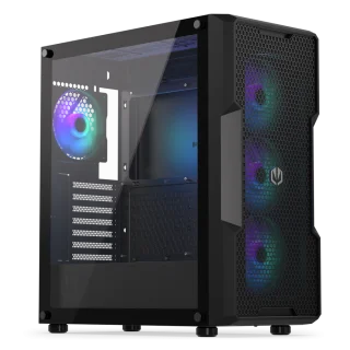 Endorfy Regnum 400 ARGB ATX Mid-Tower PC Case Black – Tempered Glass Side Panel, 4x120mm Stratus PWM ARGB Fans Included, High-Airflow Mesh Front, Supports ATX / Micro-ATX / Mini-ITX, 370mm GPU & 162mm CPU Cooler Support