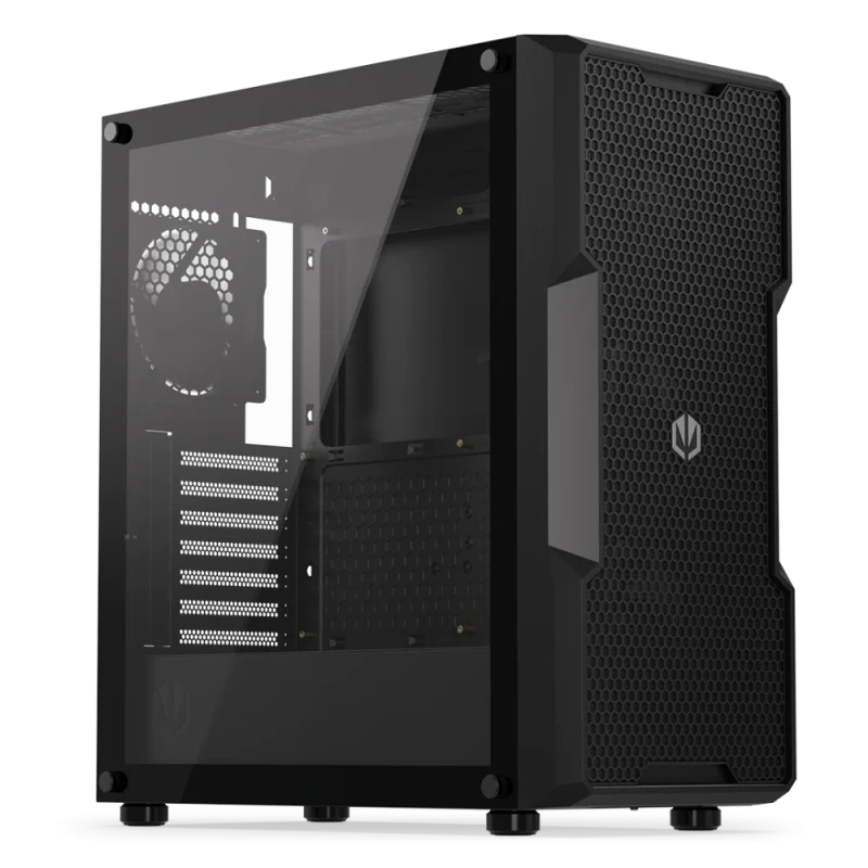 Endorfy Regnum 400 Air ATX Mid-Tower PC Case Black – Tempered Glass Side Panel, 4x120mm Stratus PWM Fans Included, High-Airflow Mesh Front, Supports ATX / Micro-ATX / Mini-ITX, 370mm GPU & 162mm CPU Cooler Support - Featured Image