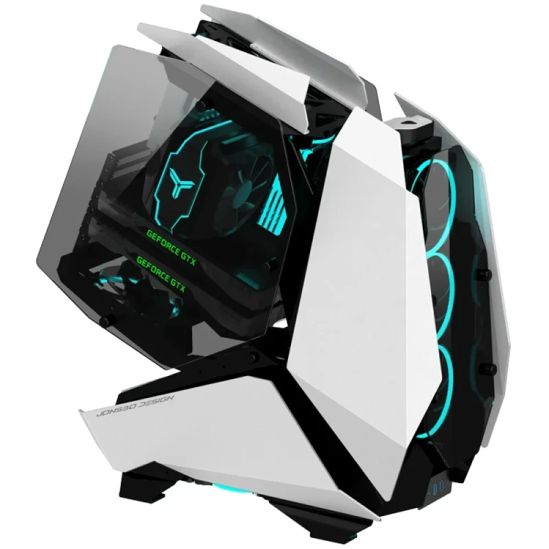 Jonsbo MOD5 White Big-Tower Showcase PC Case – Tempered Glass & Premium Aluminium Frame, E-ATX/ATX/mATX/ITX Support, 400mm GPU Clearance, 180mm CPU Cooler Height, 360mm Radiator Support, USB-C + 2x USB 3.0 Open-Frame Gaming Case - Featured Image