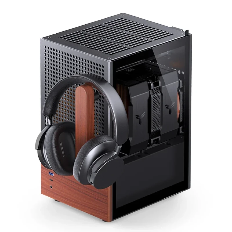 Jonsbo T6 Black Mini-ITX Mini-Tower PC Case – Tempered Glass Panels, 215mm GPU Clearance, 160mm CPU Cooler Height, USB-C + USB 3.0 Compact Showcase Gaming Case - Featured Image