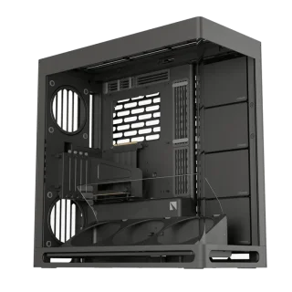HAVN HS 420 VGPU E-ATX Midi-Tower PC Case – Panoramic Curved Glass, Vertical GPU Bracket + PCIe 5.0 Riser Included, E-ATX/ATX/mATX/ITX Support, 470 mm GPU Clearance, 185 mm CPU Cooler Height, 11x 140 mm Fan & 420 mm Radiator Support, USB-C + USB 3.2 Front I/O