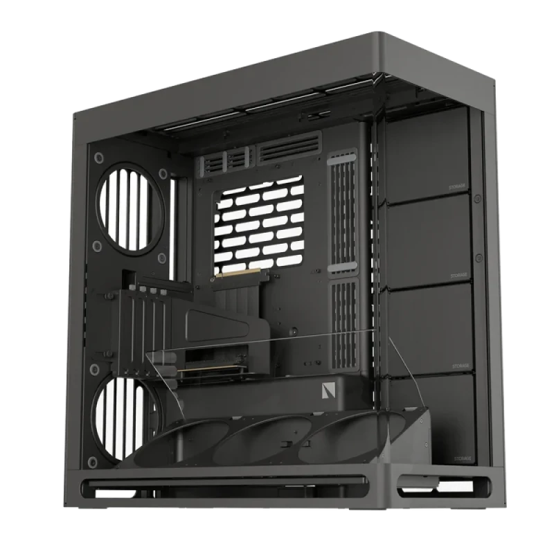 HAVN HS 420 VGPU E-ATX Midi-Tower PC Case – Panoramic Curved Glass, Vertical GPU Bracket + PCIe 5.0 Riser Included, E-ATX/ATX/mATX/ITX Support, 470 mm GPU Clearance, 185 mm CPU Cooler Height, 11x 140 mm Fan & 420 mm Radiator Support, USB-C + USB 3.2 Front I/O - Featured Image