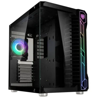 Kolink Unity Code X ARGB Mid-Tower PC Case Black – Dual Tempered Glass Panels, ATX/Micro-ATX/Mini-ITX Support, Dual-Chamber Design, 1x 120mm Umbra Void ARGB PWM Fan Included, Supports Up to 10 Fans & 3x 360mm Radiators, 400mm GPU Clearance, USB 3.0 Front I/O