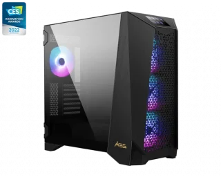 MSI MEG PROSPECT 700R Premium Mid-Tower Gaming PC Case – E-ATX/ATX/Micro-ATX/Mini-ITX Support, 4.3" Touch Panel Display, 4x 140mm ARGB Fans Included, Tempered Glass Side Panel, USB 3.2 Gen 2x2 Type-C Front I/O, Supports 360mm Radiators & 400mm GPU, Model 306-7G15R21-W57 (EAN 4719072945848)
