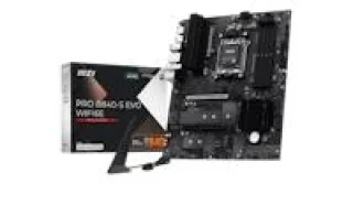 MSI PRO B840-S EVO WIFI6E ATX AM5 Motherboard - AMD B840 Chipset, DDR5 8000+ (OC), 4x DDR5, 3x M.2 PCIe 4.0/3.0, PCIe 4.0 x16, 2.5G LAN, Wi-Fi 6E + Bluetooth 5.3, HDMI 2.1, USB 10Gbps Type-C, ATX Ryzen 9000/8000/7000 Motherboard