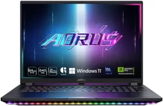 GIGABYTE AORUS MASTER 18 Gaming Laptop – 18″ WQXGA 2560x1600 240Hz Mini-LED Display, NVIDIA GeForce RTX 5090 24GB GDDR7, Intel Core Ultra 9 275HX, 64GB DDR5 RAM, 2TB SSD, Wi-Fi 7, Windows 11 Home (Space Gray/Black)