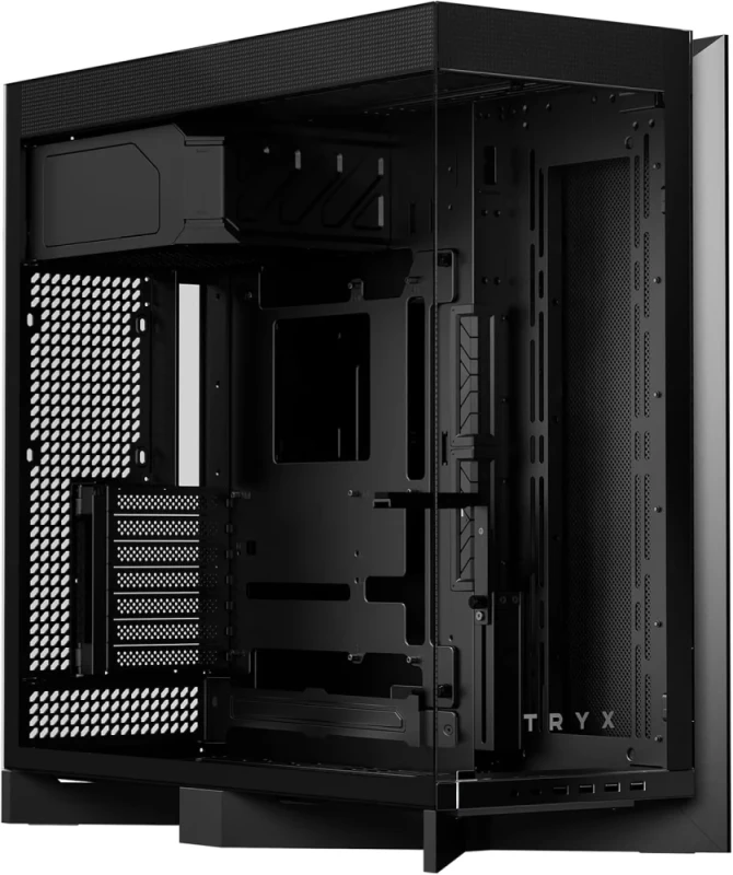 TRYX LUCA L70 Black Mid-Tower PC Case – E-ATX/ATX/Micro-ATX/Mini-ITX Tempered Glass Chassis, ARGB Lighting, Dual 420mm Radiator Support, Up to 460mm GPU Clearance, USB-C Front I/O, Steel & Aluminum Gaming Tower (C-L700N-NN0H-G0K, EAN 6977029650216) - Featured Image
