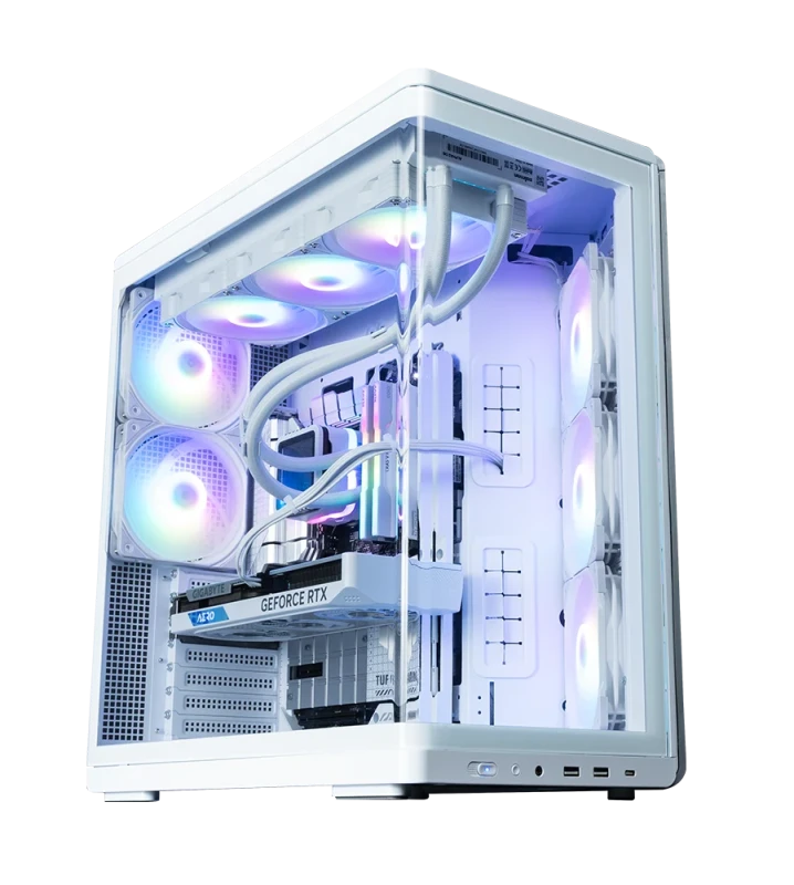 Zalman P60 White ATX Mid-Tower PC Case – Tempered Glass Dual-Chamber Gaming Chassis, Support for ATX/mATX/Mini-ITX, 5 ARGB Fans Included, USB-C & USB 3.0 Front I/O, Up to 360 mm Radiator Support, 435 mm GPU Clearance, White Tempered Glass Tower (ZLM 50910, EAN 8800263650910) - Featured Image