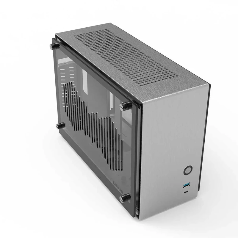 Zalman M2 Mini Silver Mini-ITX PC Case – Compact mATX/ITX Dual-Chamber Chassis, 328x150x235 mm Aluminum & Steel Enclosure, Supports Up to 295 mm GPU, Vertical GPU Mount with PCIe Riser, USB-C & USB 3.0 Front I/O, Tempered Glass Side Window (ZLM 66336, EAN 8809213766336) - Featured Image