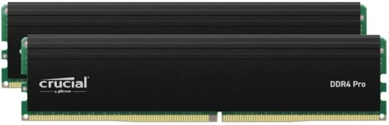 Crucial Pro 64 GB - 2 x 32GB, DDR4 288-pin DIMM, 3200MT/s, CL22, Black / Green color - Featured Image