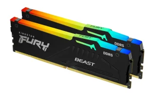 Kingston FURY Beast RGB 32 GB - 2 x 16GB, DDR5 288-pin DIMM, 6000MT/s, CL34, Black color
