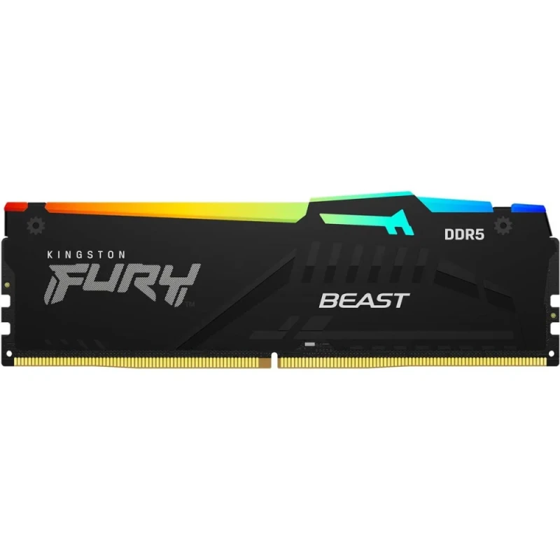 Kingston FURY Beast RGB 8 GB - 1 x 8GB, DDR5 288-pin DIMM, 5200MT/s, CL40, Black color - Featured Image