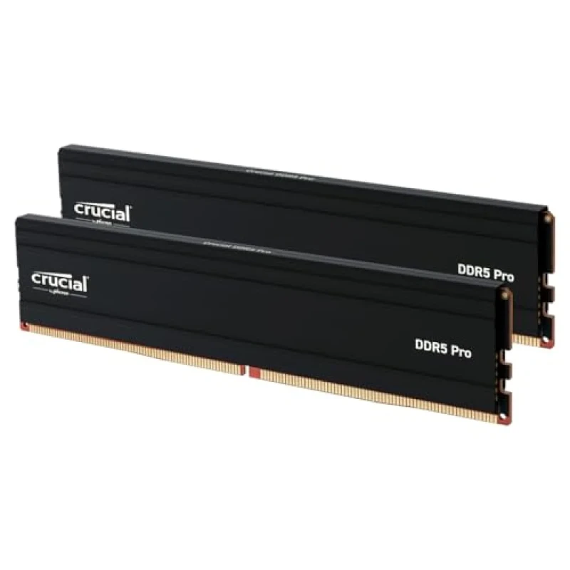Crucial Pro 32 GB - 2 x 16GB, DDR5 288-pin DIMM, 6000MT/s, CL48, Black color - Featured Image