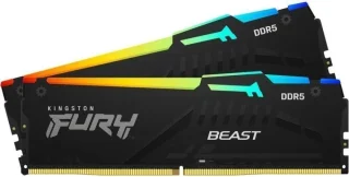 Kingston FURY Beast RGB 64 GB - 2 x 32GB, DDR5 288-pin DIMM, 6000MT/s, CL36, Black color