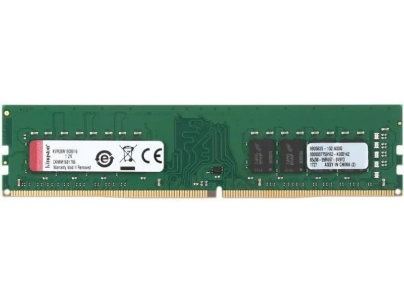 Kingston ValueRAM 16 GB - 1 x 16GB, DDR4 288-pin DIMM, 2666MT/s, CL19, Green color - Featured Image