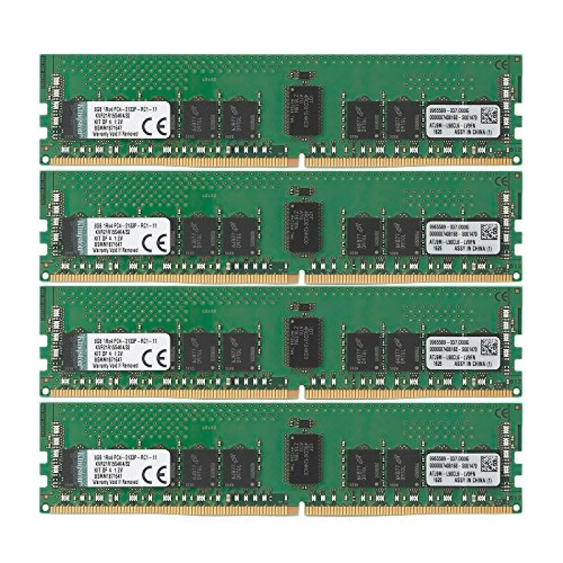 Kingston KVR21R15S4K4/32 32 GB - 4 x 8GB, DDR4 288-pin DIMM, 2133MT/s, CL15, Black / Green color - Featured Image