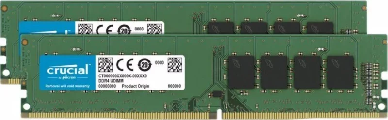 Crucial CT2K32G4DFD8266 64 GB - 2 x 32GB, DDR4 288-pin DIMM, 2666MT/s, CL19, Green color - Featured Image